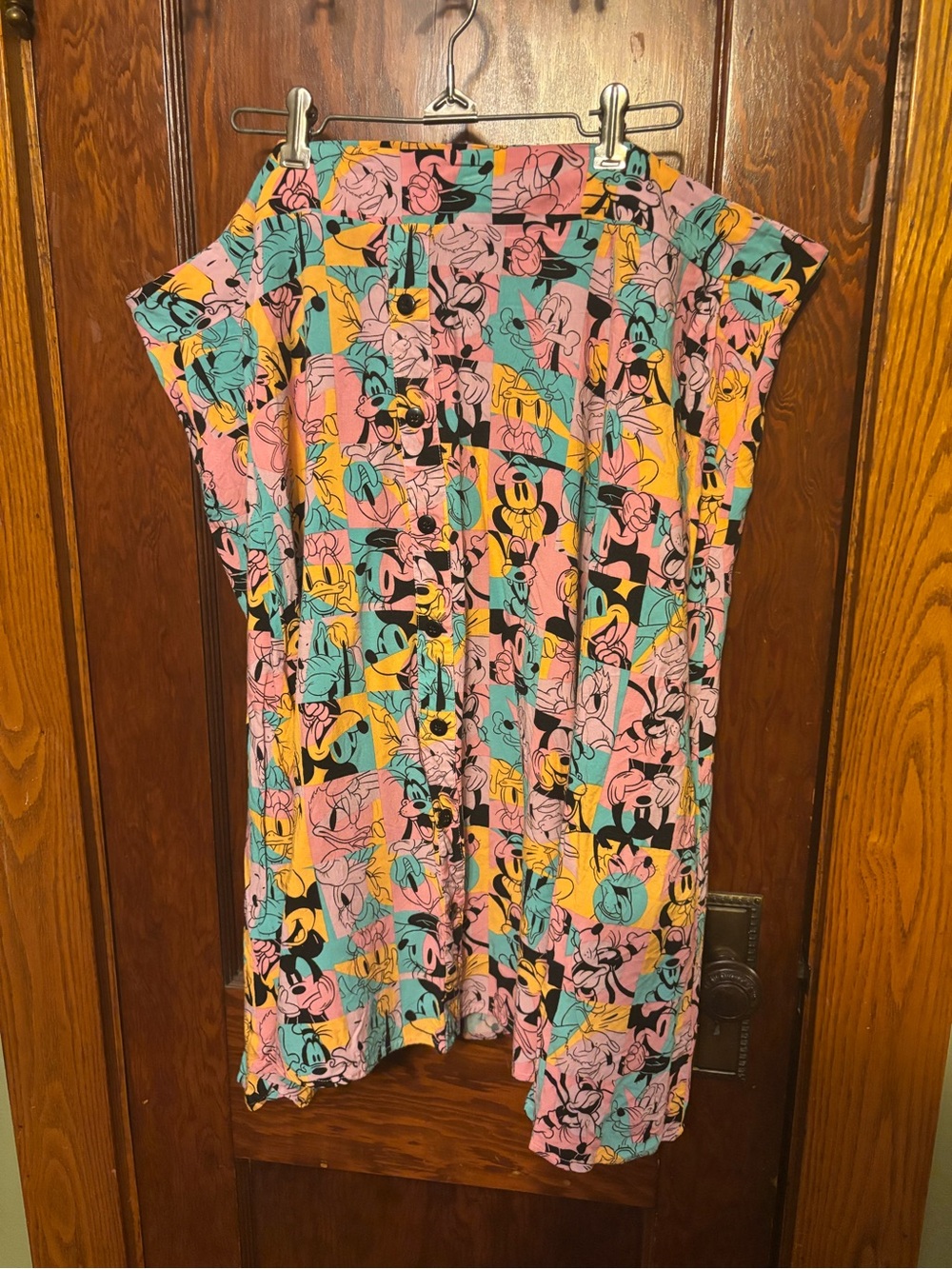 Disney Pastel Character Patchwork Skirt in Pink, Yellow & Teal